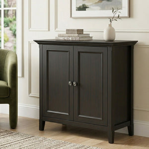 English Elm Amherst Solid Wood Storage Cabinet Hickory Brown Finish Transitional Style Two Doors B136P515447