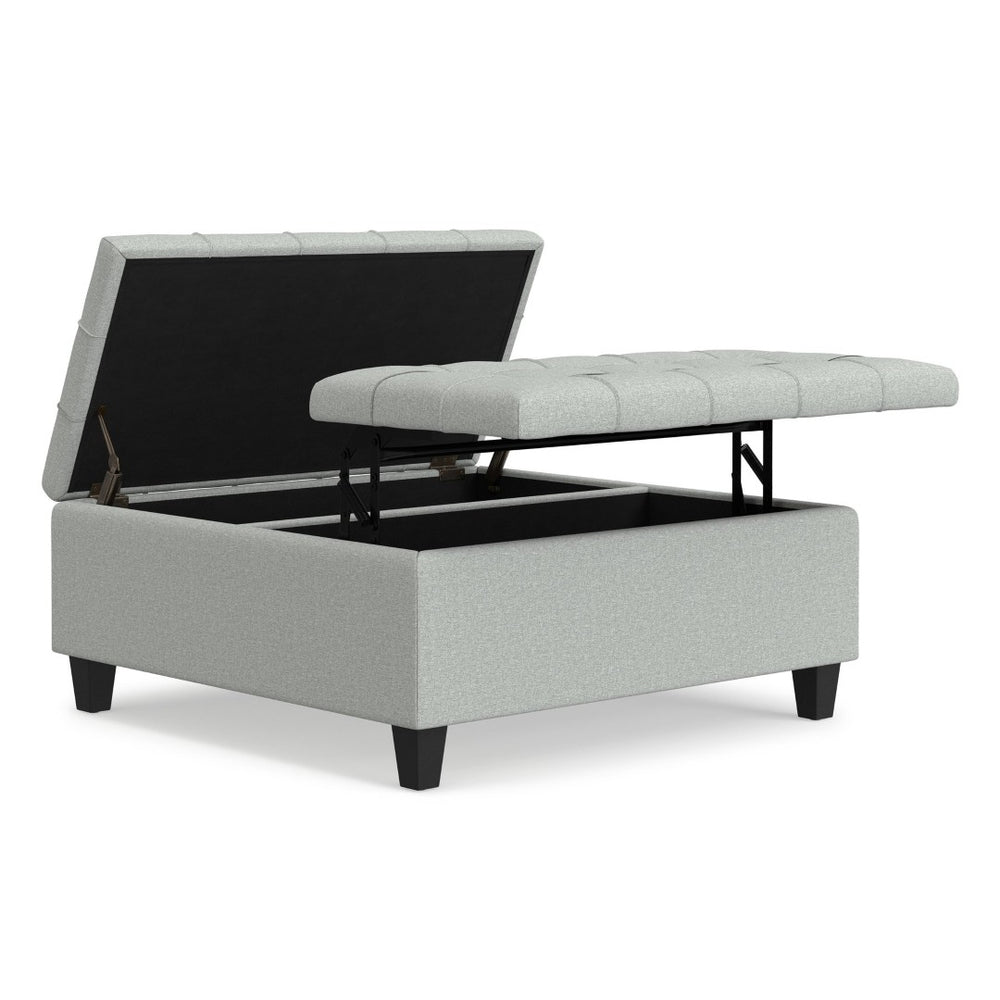English Elm Harrison Tufted Storage Ottoman Lift Top Coffee Table for Living Room Decor B136P515448