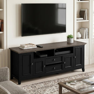 English Elm Amherst Pine Wood TV Console with Cabinet Doors and Drawers for Living Room B136P515449