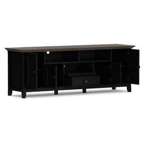 English Elm Amherst Pine Wood TV Console with Cabinet Doors and Drawers for Living Room B136P515449