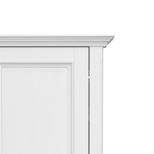 English Elm Amherst White Pine Storage Cabinet with Four Drawers and Bronze Hardware for Any Room B136P519006