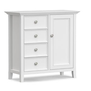 English Elm Amherst White Pine Storage Cabinet with Four Drawers and Bronze Hardware for Any Room B136P519006