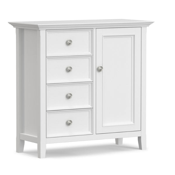 English Elm Amherst White Pine Storage Cabinet with Four Drawers and Bronze Hardware for Any Room B136P519006