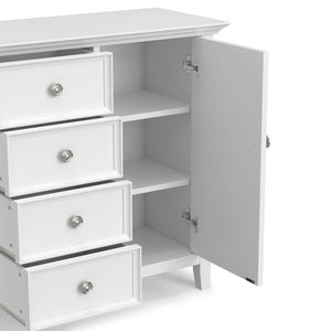 English Elm Amherst White Pine Storage Cabinet with Four Drawers and Bronze Hardware for Any Room B136P519006
