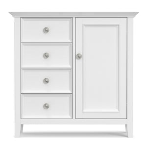 English Elm Amherst White Pine Storage Cabinet with Four Drawers and Bronze Hardware for Any Room B136P519006