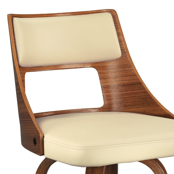 English Elm Dallyn Swivel Counterstools Set of 2 Faux Leather Seats Walnut Frame Kitchen Bar B136P529264