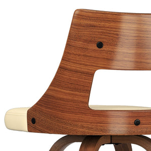 English Elm Dallyn Swivel Counterstools Set of 2 Faux Leather Seats Walnut Frame Kitchen Bar B136P529264