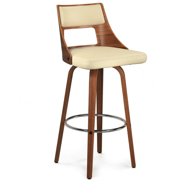 English Elm Dallyn Swivel Counterstools Set of 2 Faux Leather Seats Walnut Frame Kitchen Bar B136P529264