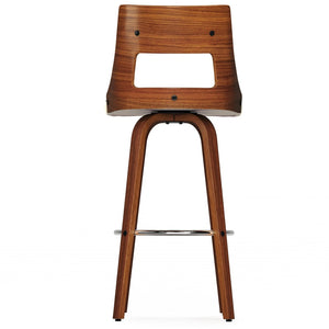 English Elm Dallyn Swivel Counterstools Set of 2 Faux Leather Seats Walnut Frame Kitchen Bar B136P529264