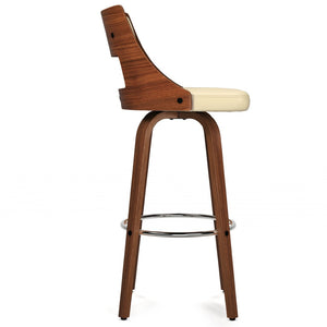 English Elm Dallyn Swivel Counterstools Set of 2 Faux Leather Seats Walnut Frame Kitchen Bar B136P529264