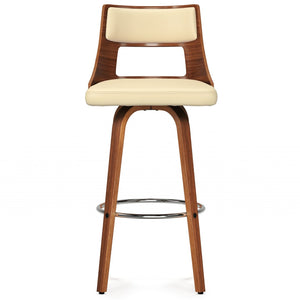 English Elm Dallyn Swivel Counterstools Set of 2 Faux Leather Seats Walnut Frame Kitchen Bar B136P529264