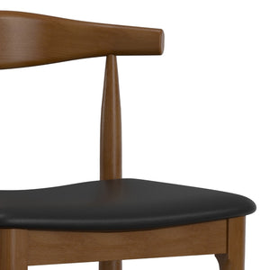 English Elm Molly Mid-Century Barstool Solid Beech Wood Frame Padded Faux Leather Kitchen Seat B136P529265