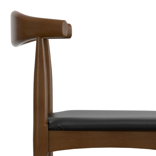 English Elm Molly Mid-Century Barstool Solid Beech Wood Frame Padded Faux Leather Kitchen Seat B136P529265