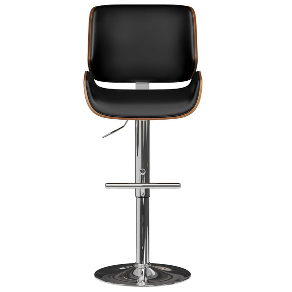 English Elm Dixie Bentwood Swivel Barstool with Walnut Veneer and Chrome Base for Kitchen Islands B136P529266