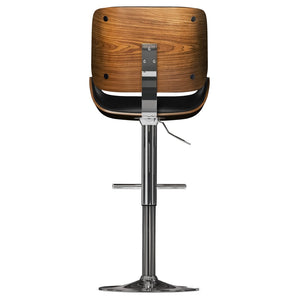 English Elm Dixie Bentwood Swivel Barstool with Walnut Veneer and Chrome Base for Kitchen Islands B136P529266