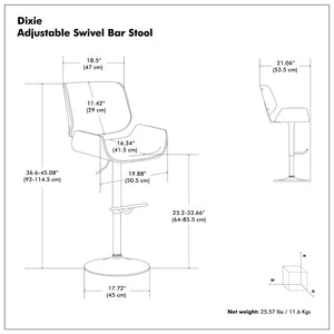 English Elm Dixie Bentwood Swivel Barstool with Walnut Veneer and Chrome Base for Kitchen Islands B136P529266