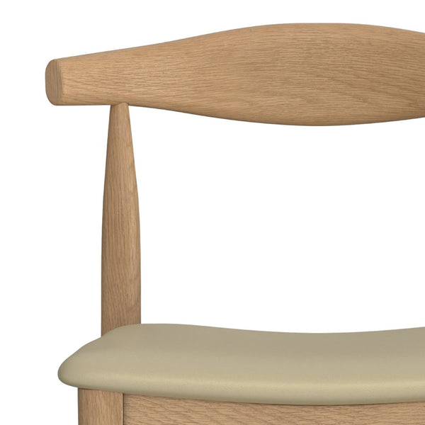 English Elm Molly Mid-Century Bar Stool with Beech Wood Legs and Faux Leather Padded Seat B136P529267
