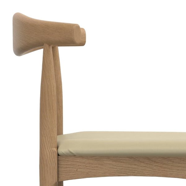 English Elm Molly Mid-Century Bar Stool with Beech Wood Legs and Faux Leather Padded Seat B136P529267