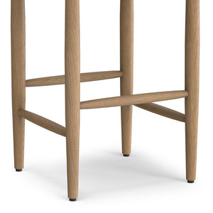 English Elm Molly Mid-Century Bar Stool with Beech Wood Legs and Faux Leather Padded Seat B136P529267
