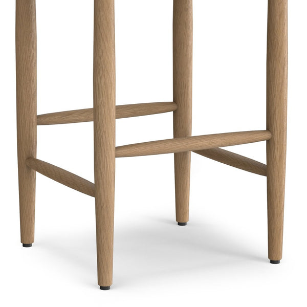 English Elm Molly Mid-Century Bar Stool with Beech Wood Legs and Faux Leather Padded Seat B136P529267