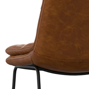 English Elm Danika Tufted Faux Leather Bar Stools Set of 2 with High Back and Iron Base B136P529268