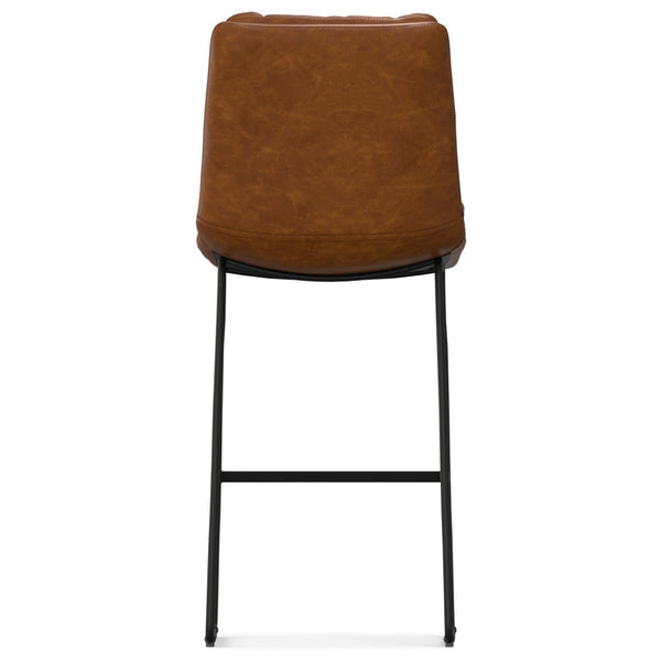 English Elm Danika Tufted Faux Leather Bar Stools Set of 2 with High Back and Iron Base B136P529268
