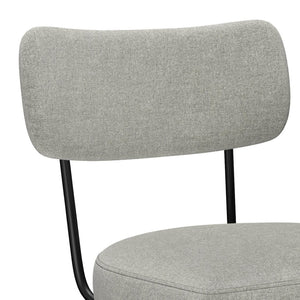 English Elm Giselle Upholstered Swivel Barstools Set of 2 with Grey Fabric and Black Metal Frame B136P529269