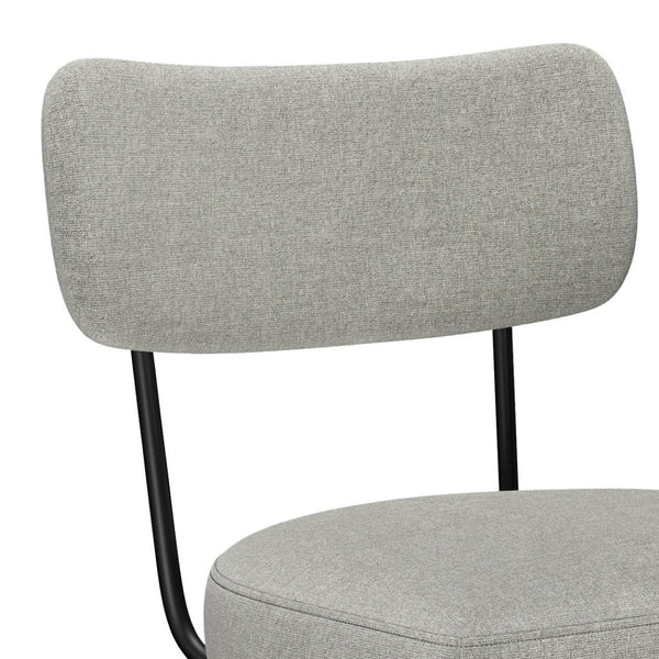 English Elm Giselle Upholstered Swivel Barstools Set of 2 with Grey Fabric and Black Metal Frame B136P529269