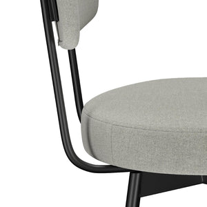 English Elm Giselle Upholstered Swivel Barstools Set of 2 with Grey Fabric and Black Metal Frame B136P529269