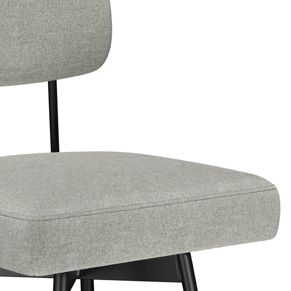 English Elm Giselle Upholstered Swivel Barstools Set of 2 with Grey Fabric and Black Metal Frame B136P529269