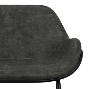 English Elm Mira Industrial Bar Stool Faux Leather Seat Matte Black Frame for Kitchen Islands B136P529270