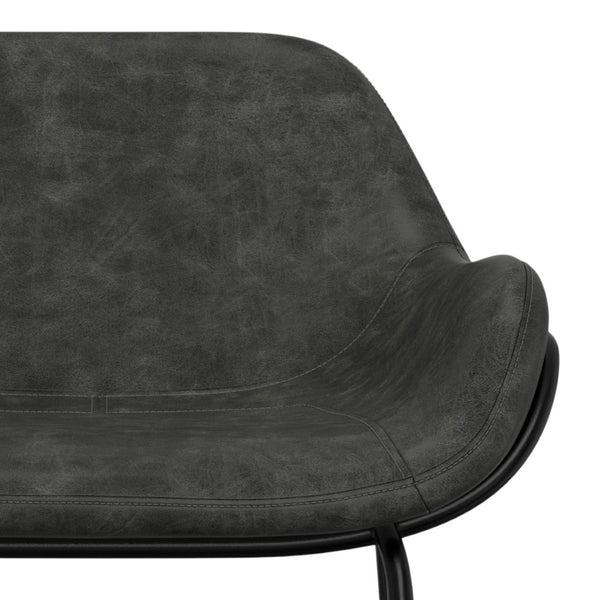 English Elm Mira Industrial Bar Stool Faux Leather Seat Matte Black Frame for Kitchen Islands B136P529270