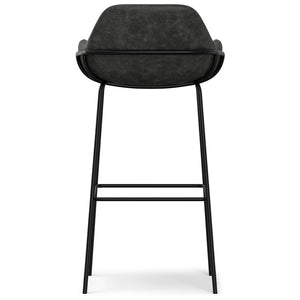 English Elm Mira Industrial Bar Stool Faux Leather Seat Matte Black Frame for Kitchen Islands B136P529270