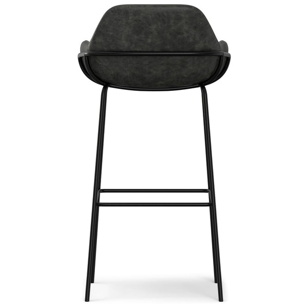 English Elm Mira Industrial Bar Stool Faux Leather Seat Matte Black Frame for Kitchen Islands B136P529270