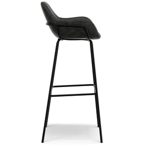 English Elm Mira Industrial Bar Stool Faux Leather Seat Matte Black Frame for Kitchen Islands B136P529270