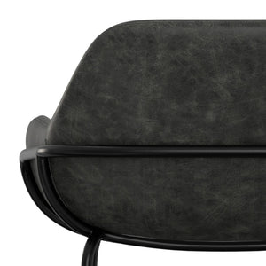 English Elm Mira Industrial Bar Stool Faux Leather Seat Matte Black Frame for Kitchen Islands B136P529270