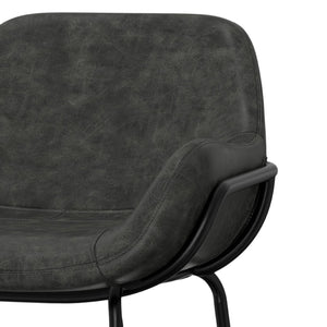 English Elm Mira Industrial Bar Stool Faux Leather Seat Matte Black Frame for Kitchen Islands B136P529270
