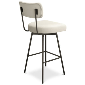 English Elm Giselle Upholstered Swivel Barstools Set of 2 with Foam Padded Seat for Kitchen Island B136P529271