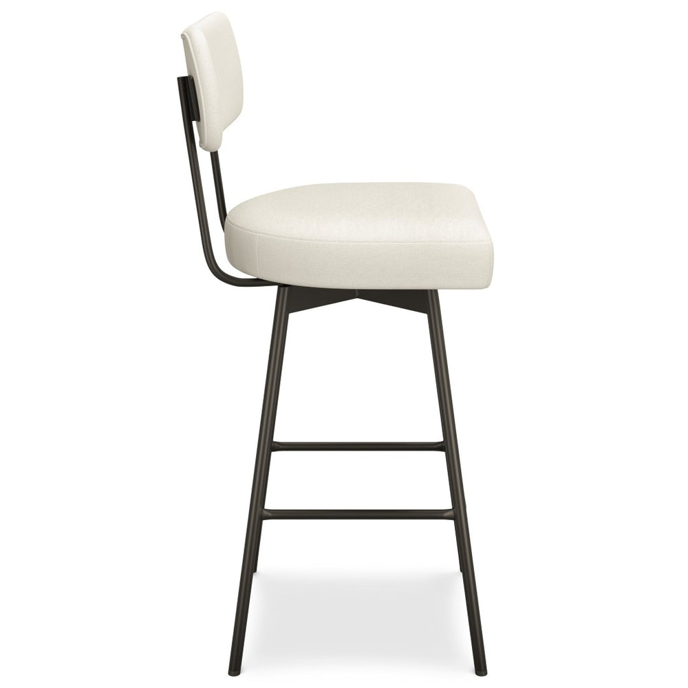 English Elm Giselle Upholstered Swivel Barstools Set of 2 with Foam Padded Seat for Kitchen Island B136P529271