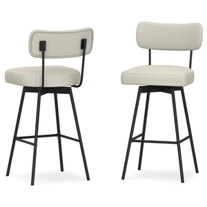 English Elm Giselle Upholstered Swivel Barstools Set of 2 with Foam Padded Seat for Kitchen Island B136P529271