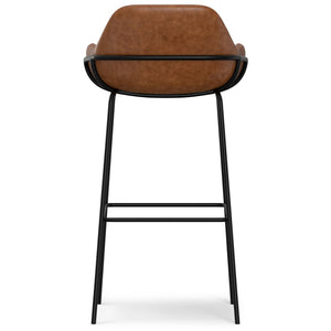 English Elm Mira Faux Leather Bar Stool with Padded Seat and Matte Black Steel Frame B136P529272