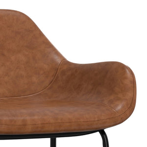 English Elm Mira Faux Leather Bar Stool with Padded Seat and Matte Black Steel Frame B136P529272