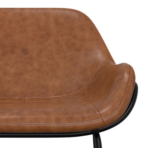 English Elm Mira Faux Leather Bar Stool with Padded Seat and Matte Black Steel Frame B136P529272