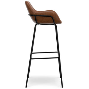 English Elm Mira Faux Leather Bar Stool with Padded Seat and Matte Black Steel Frame B136P529272