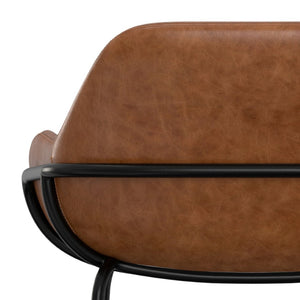 English Elm Mira Faux Leather Bar Stool with Padded Seat and Matte Black Steel Frame B136P529272
