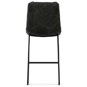 English Elm Danika Tufted Faux Leather Barstools Set Industrial Iron Base Kitchen Island B136P529273