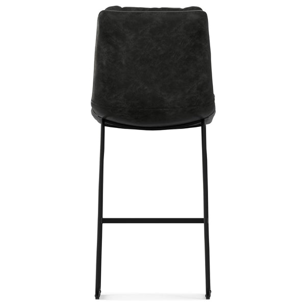 English Elm Danika Tufted Faux Leather Barstools Set Industrial Iron Base Kitchen Island B136P529273