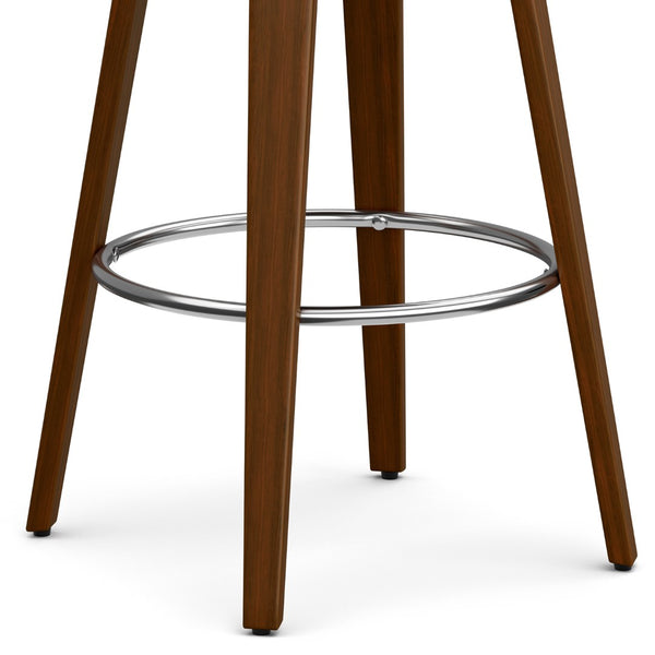 English Elm Roland Swivel Barstool Linen Upholstered Bentwood Mid-century Modern Kitchen Island Seat B136P529274
