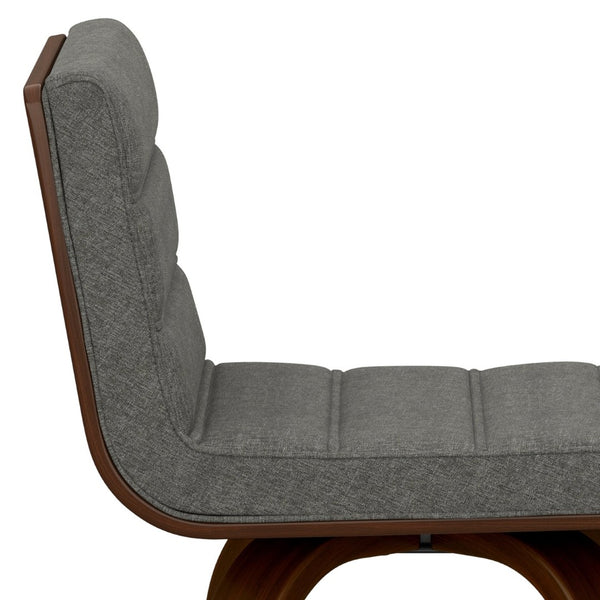 English Elm Roland Swivel Barstool Linen Upholstered Bentwood Mid-century Modern Kitchen Island Seat B136P529274