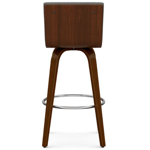 English Elm Roland Swivel Barstool Linen Upholstered Bentwood Mid-century Modern Kitchen Island Seat B136P529274